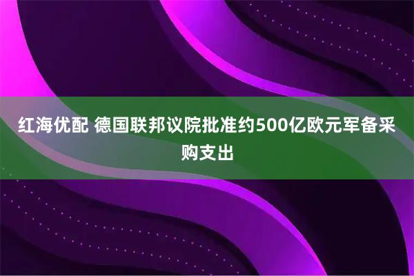 红海优配 德国联邦议院批准约500亿欧元军备采购支出