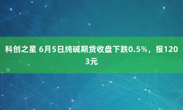 科创之星 6月5日纯碱期货收盘下跌0.5%,报1203元